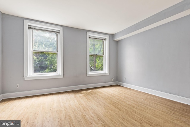 empty room featuring light hardwood / wood-style floors