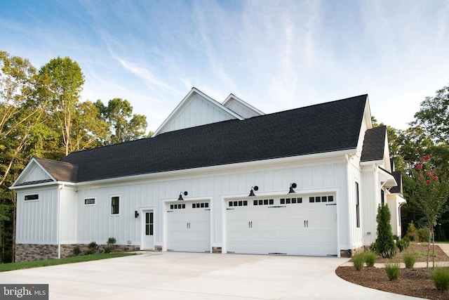 view of property exterior featuring a garage