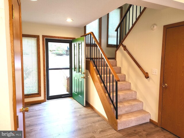 foyer featuring light hardwood / wood-style flooring