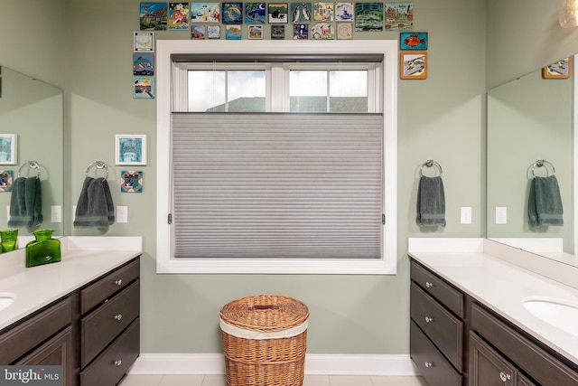 bathroom featuring vanity and tile patterned floors