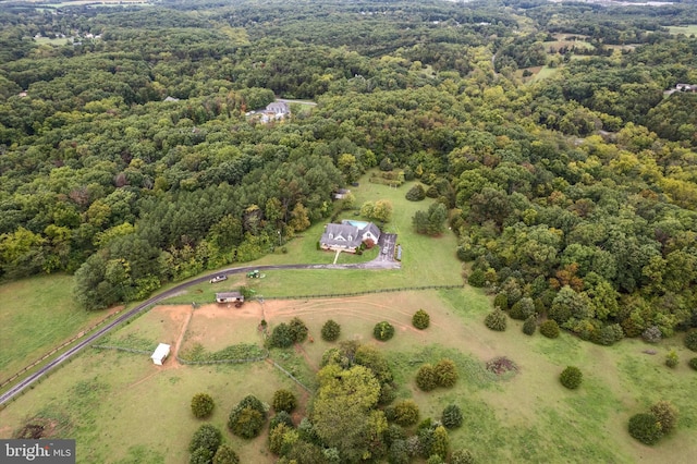 drone / aerial view featuring a rural view