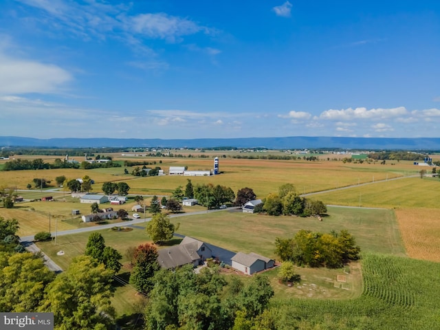 birds eye view of property featuring a rural view