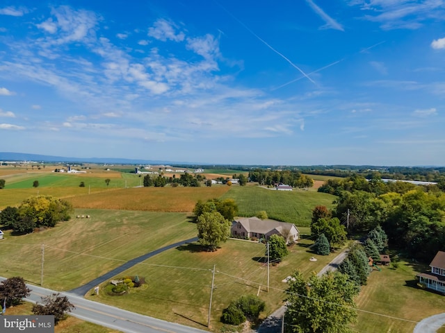 bird's eye view featuring a rural view