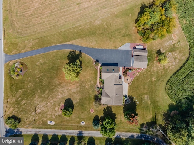 bird's eye view with a rural view