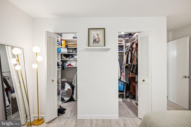 bedroom with light wood-type flooring