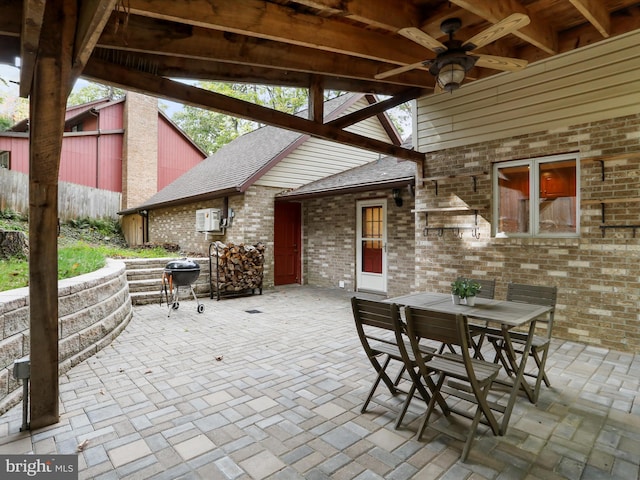 view of patio / terrace with ceiling fan