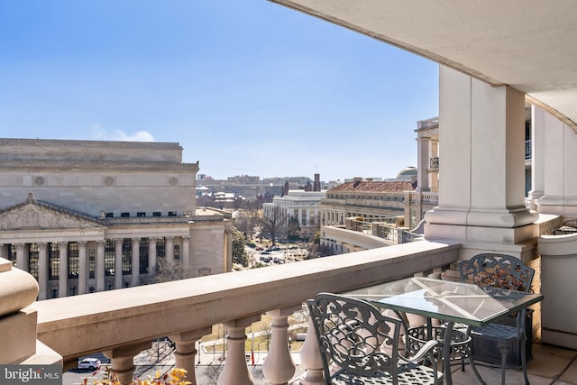 balcony featuring a view of city