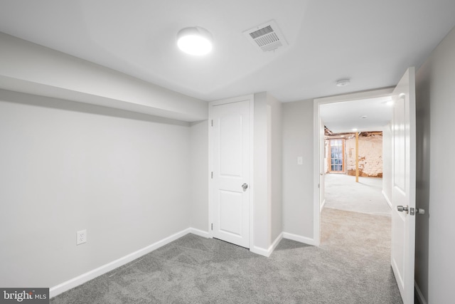 basement with carpet floors