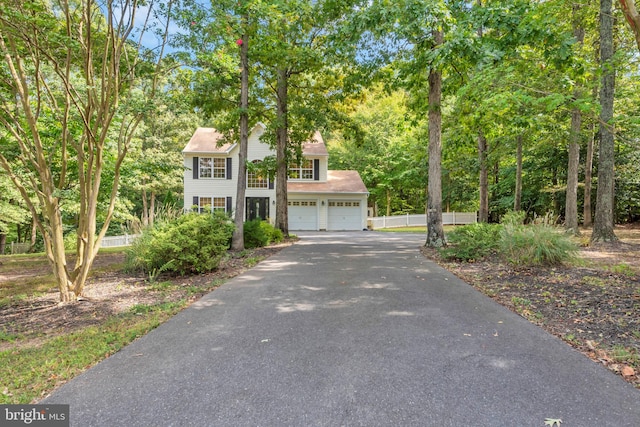 view of front of house with a garage