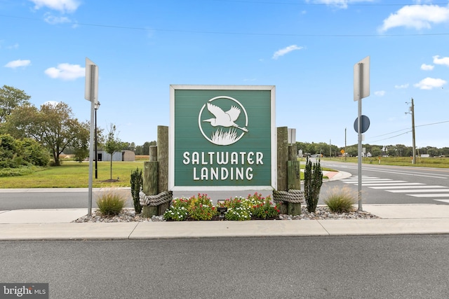 view of community sign