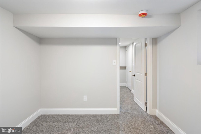 basement with carpet floors