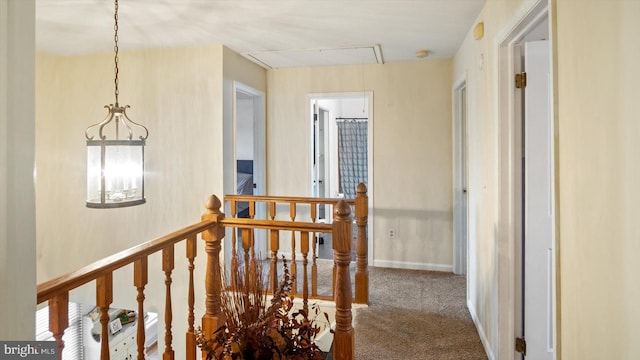 hallway featuring carpet flooring