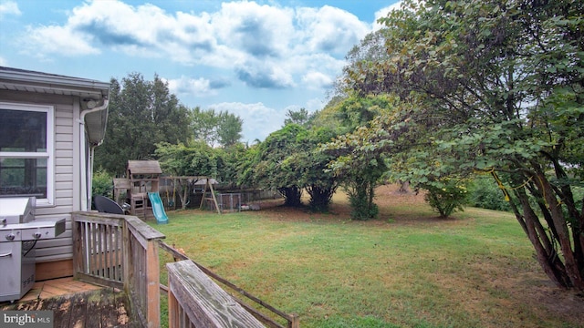 view of yard featuring a playground