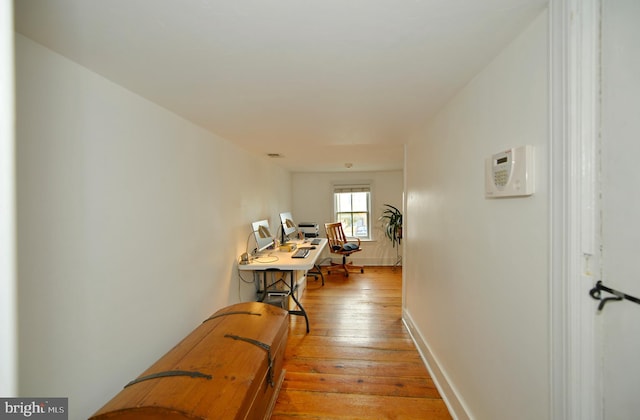 hall featuring light hardwood / wood-style floors