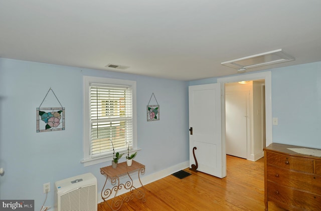 interior space with light hardwood / wood-style flooring