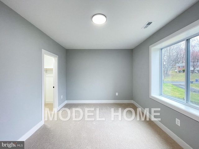 carpeted empty room featuring plenty of natural light