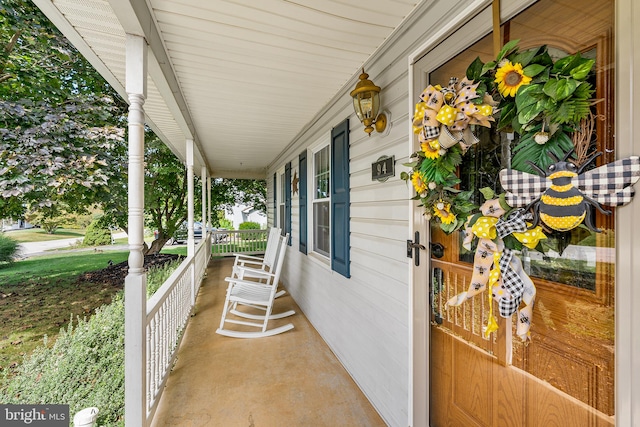 view of patio / terrace with a porch