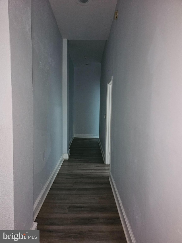 hallway featuring dark hardwood / wood-style floors