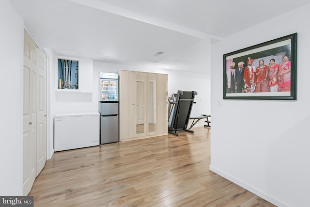 interior space featuring light wood-type flooring