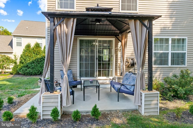 view of patio / terrace featuring a gazebo