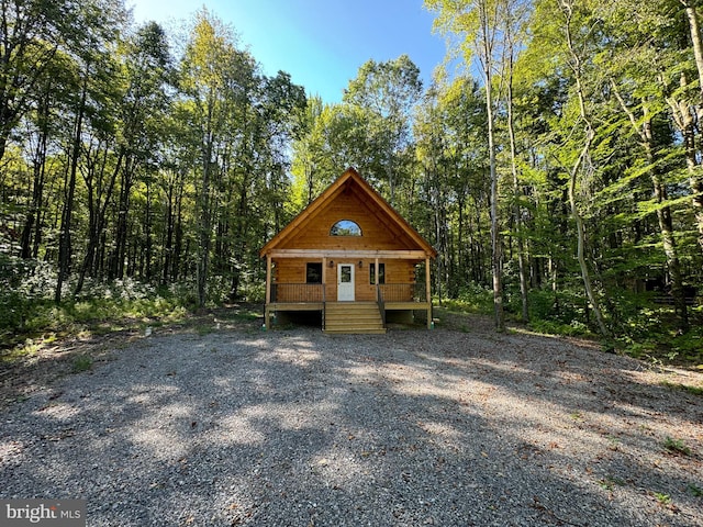 view of front of home featuring covered porch