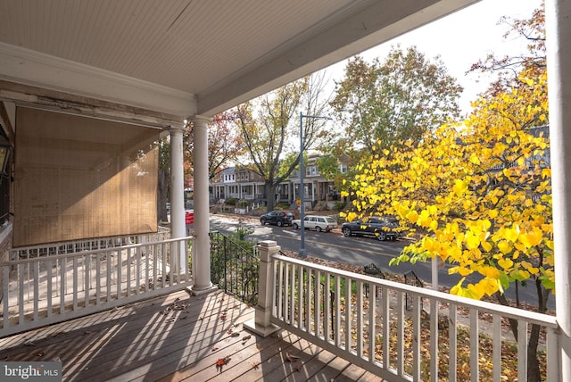 wooden deck featuring a porch