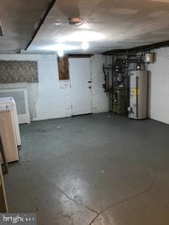 basement with gas water heater