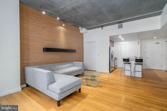 living room featuring light hardwood / wood-style floors