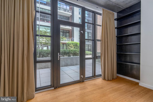 entryway featuring wood-type flooring and a healthy amount of sunlight