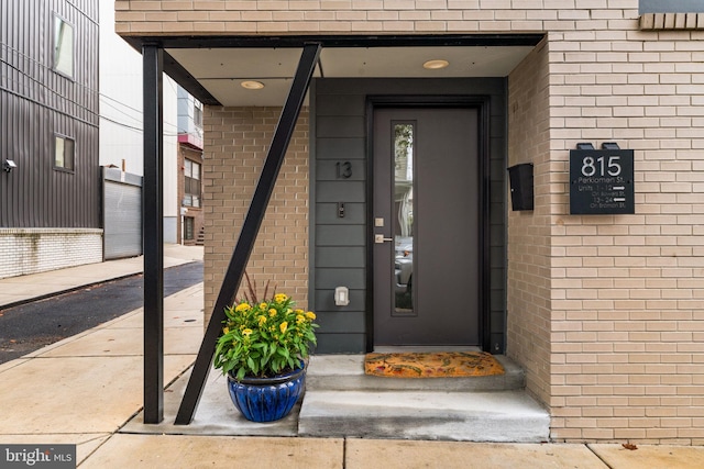 view of doorway to property