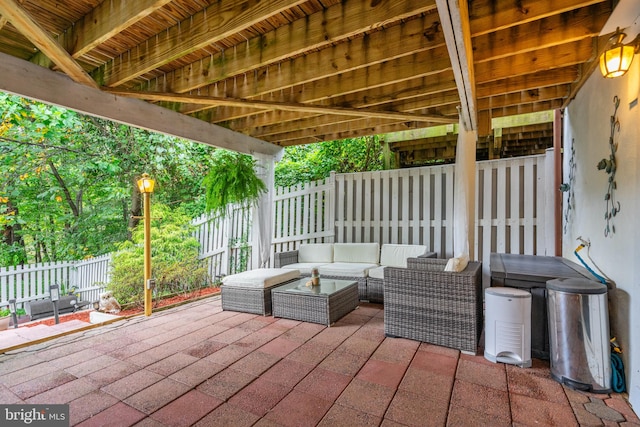 view of patio / terrace featuring an outdoor hangout area