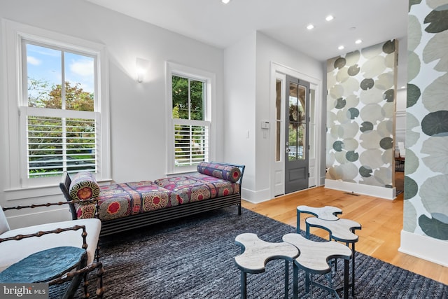 bedroom featuring hardwood / wood-style floors