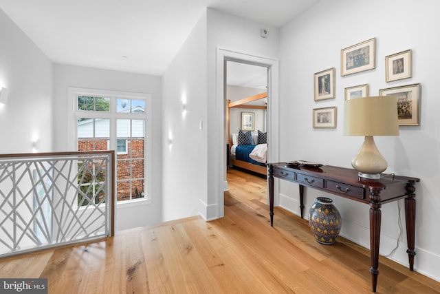 hall featuring light hardwood / wood-style floors