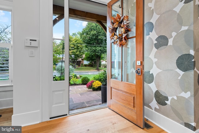 entryway featuring light hardwood / wood-style floors