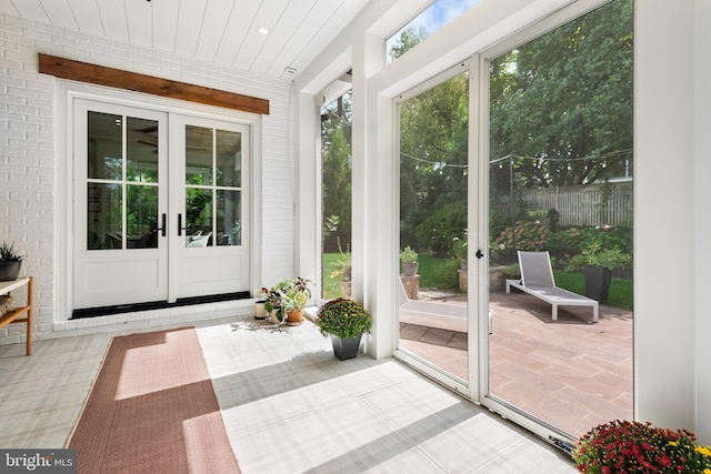 sunroom / solarium with french doors