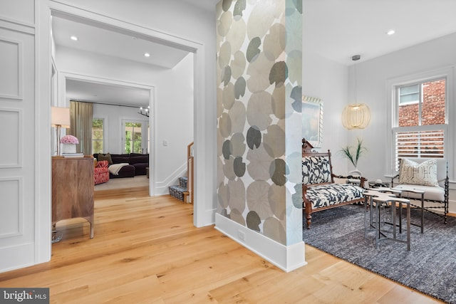 corridor featuring hardwood / wood-style flooring