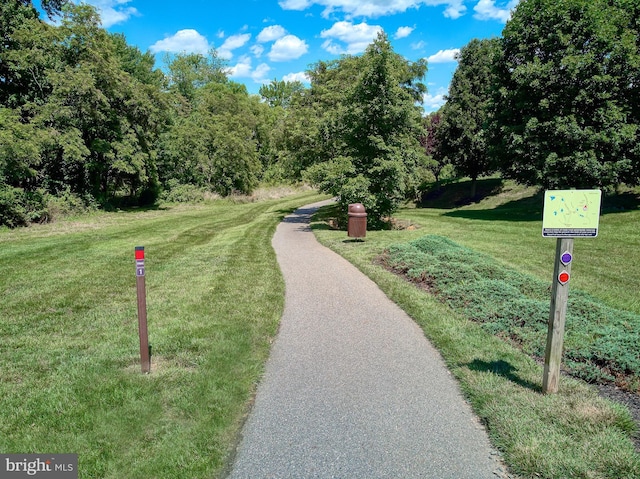 view of community with a lawn