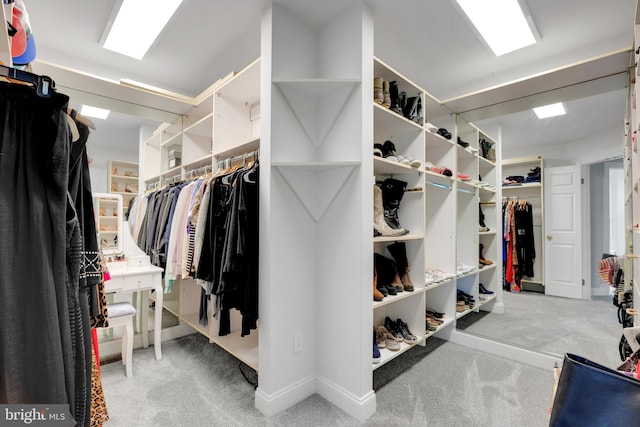 spacious closet with carpet flooring