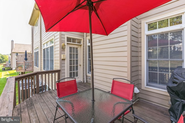 view of wooden deck