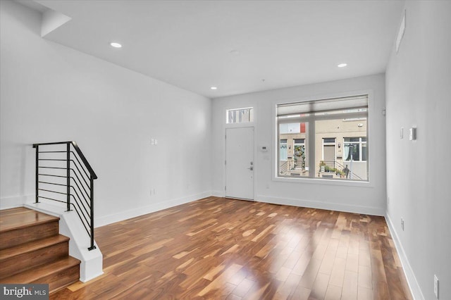 entrance foyer with wood-type flooring