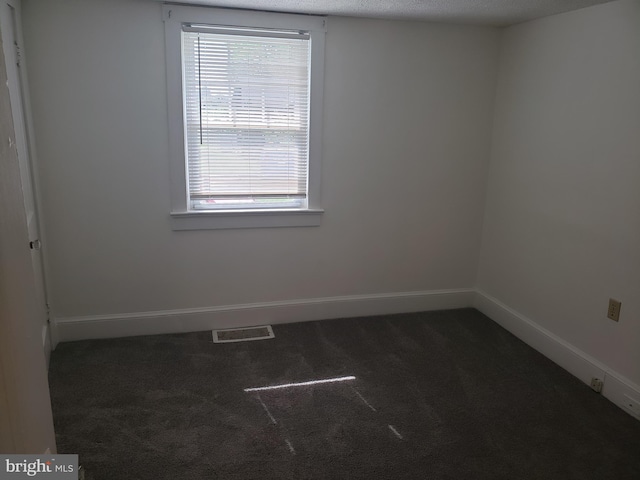 carpeted spare room featuring a textured ceiling and a wealth of natural light