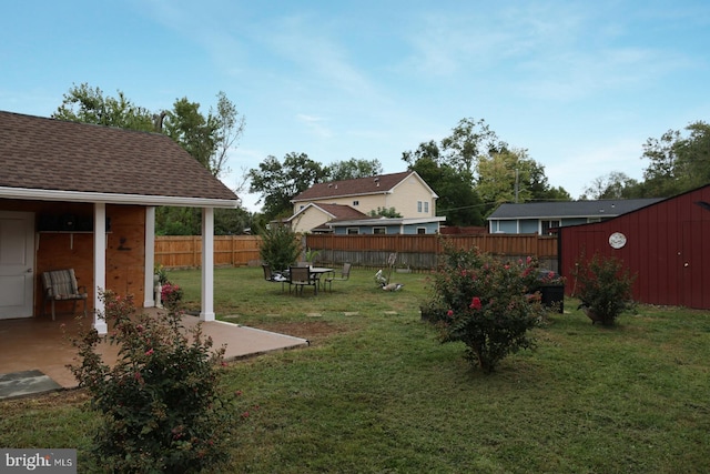 view of yard with a patio area