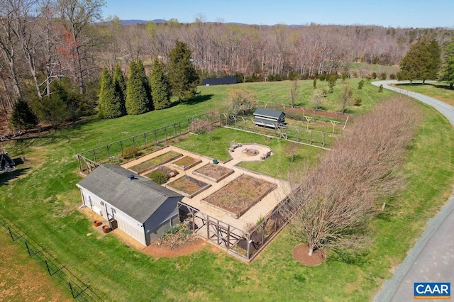 bird's eye view featuring a rural view