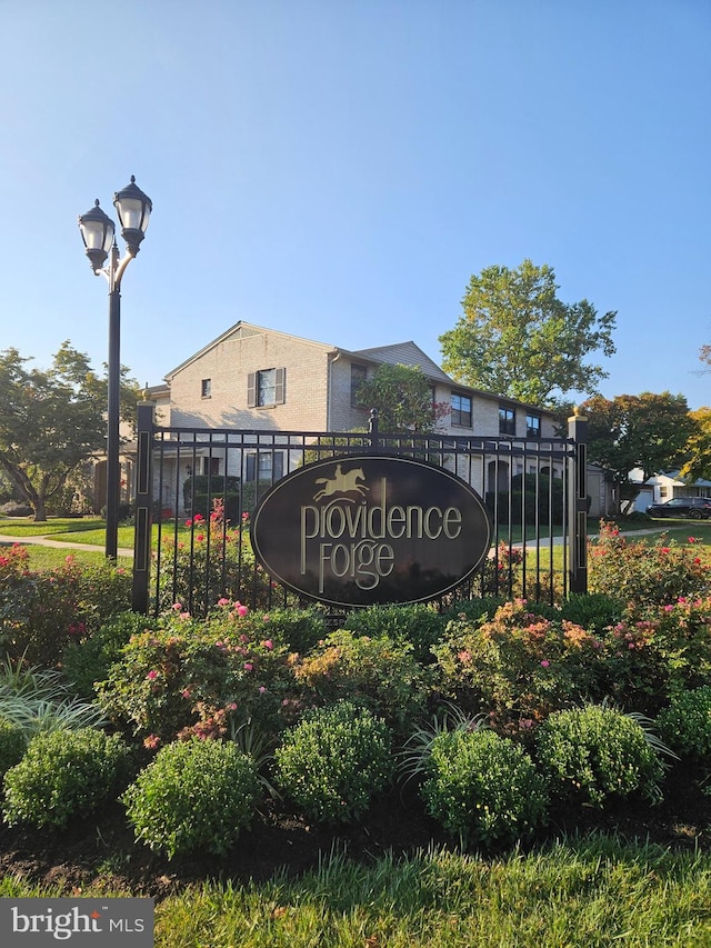 view of community sign