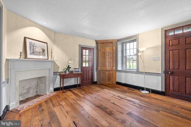 foyer entrance featuring wood-type flooring