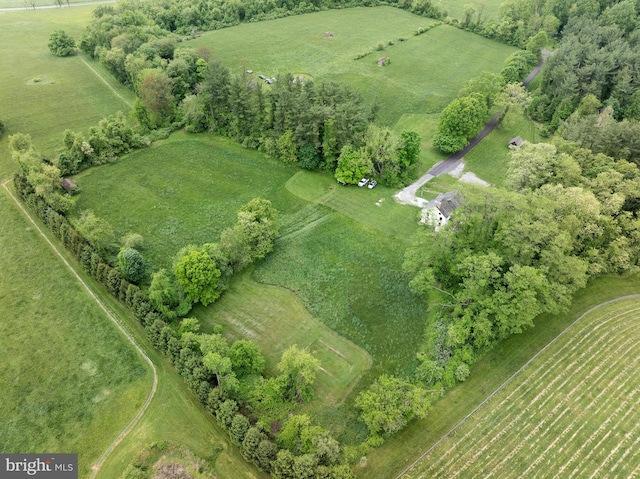 aerial view with a rural view