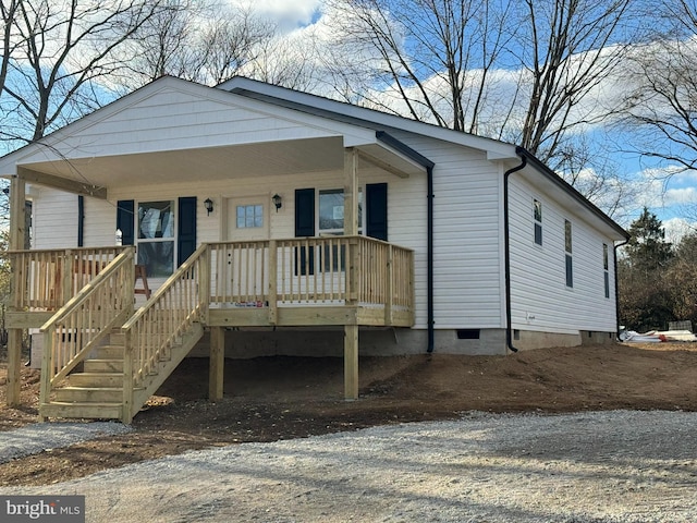 view of front of property with a porch