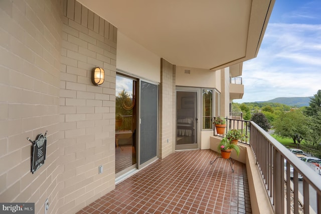 balcony with a mountain view