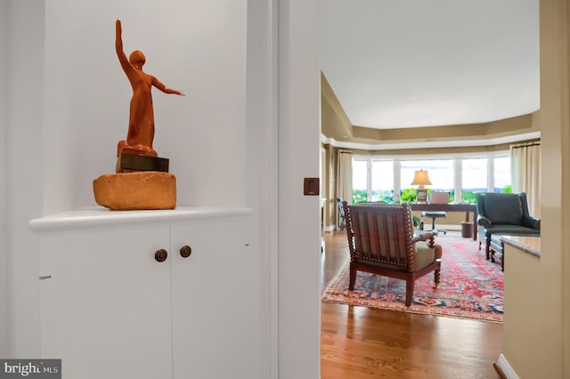 interior space with hardwood / wood-style flooring