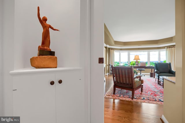 interior space with wood finished floors